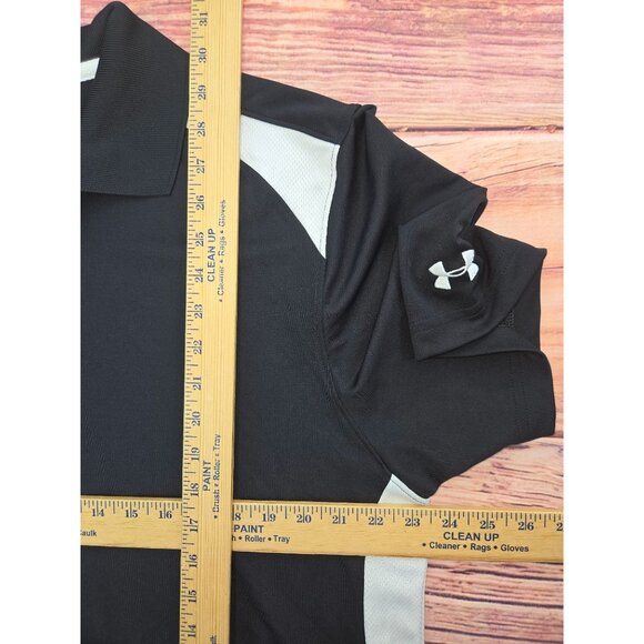 Under Armour Mens Black HeatGear Polo Large - Picture 8 of 8